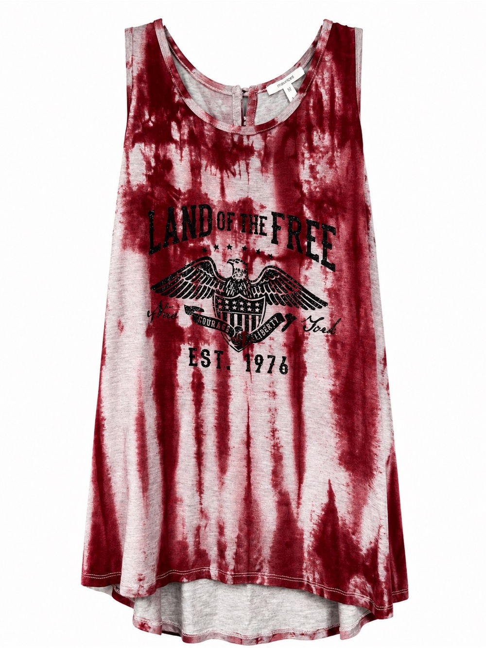 Maurices Red Tie-Dye 'Land of the Free' Graphic Tank